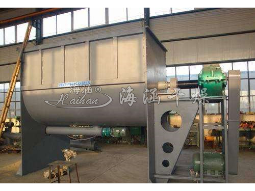 Horizontal screw belt mixer